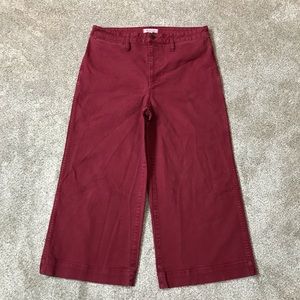 MADEWELL Brick Red COTTON Culottes WIDE LEG PANTS